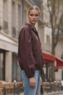 GIA STUDED FRONT TIE BLOUSE