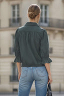 GIA STUDED FRONT TIE BLOUSE