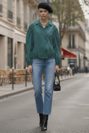 GIA STUDED FRONT TIE BLOUSE