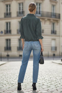 GIA STUDED FRONT TIE BLOUSE