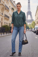 GIA STUDED FRONT TIE BLOUSE