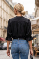 EDEN 3/4 SLEEVE EMBROIDERED BLOUSE