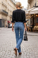 EDEN 3/4 SLEEVE EMBROIDERED BLOUSE