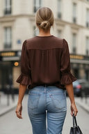 EDEN 3/4 SLEEVE EMBROIDERED BLOUSE