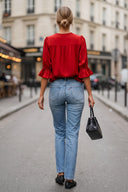 EDEN 3/4 SLEEVE EMBROIDERED BLOUSE