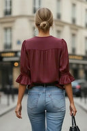 EDEN 3/4 SLEEVE EMBROIDERED BLOUSE