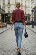 EDEN 3/4 SLEEVE EMBROIDERED BLOUSE