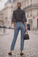 JOY BUBBLE SLEEVE DETACHABLE SCARF BLOUSE