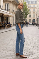 JOY BUBBLE SLEEVE DETACHABLE SCARF BLOUSE