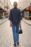 JOY BUBBLE SLEEVE DETACHABLE SCARF BLOUSE