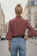 JOY BUBBLE SLEEVE DETACHABLE SCARF BLOUSE
