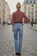 JOY BUBBLE SLEEVE DETACHABLE SCARF BLOUSE