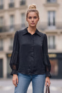 MILA LACE INSERT LONG SLEEVE BLOUSE