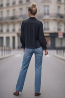 MILA LACE INSERT LONG SLEEVE BLOUSE