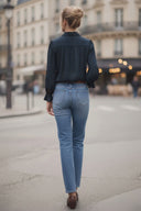 MILA LACE INSERT LONG SLEEVE BLOUSE
