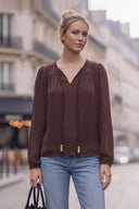 LANA BRAIDED GOLD BEAD BLOUSE