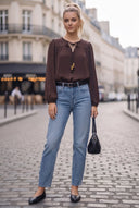 LANA BRAIDED GOLD BEAD BLOUSE