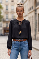 LANA BRAIDED GOLD BEAD BLOUSE