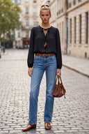 LANA BRAIDED GOLD BEAD BLOUSE