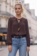 LANA BRAIDED GOLD BEAD BLOUSE