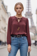 LANA BRAIDED GOLD BEAD BLOUSE
