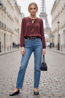 LANA BRAIDED GOLD BEAD BLOUSE