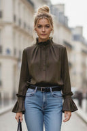 DEMI RUFFLE SLEEVE BLOUSE