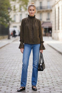 DEMI RUFFLE SLEEVE BLOUSE