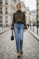 DEMI RUFFLE SLEEVE BLOUSE