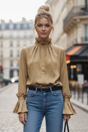 DEMI RUFFLE SLEEVE BLOUSE