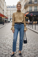 DEMI RUFFLE SLEEVE BLOUSE