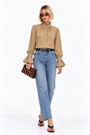 DEMI RUFFLE SLEEVE BLOUSE