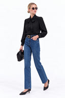 LIVIA DETACHABLE TASSEL SCARF BLOUSE