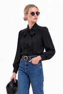 LIVIA DETACHABLE TASSEL SCARF BLOUSE