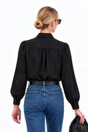 LIVIA DETACHABLE TASSEL SCARF BLOUSE
