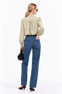 LIVIA DETACHABLE TASSEL SCARF BLOUSE