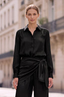LIVIA DETACHABLE TASSEL SCARF BLOUSE