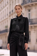 LIVIA DETACHABLE TASSEL SCARF BLOUSE