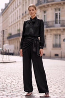 LIVIA DETACHABLE TASSEL SCARF BLOUSE