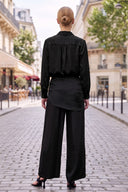 LIVIA DETACHABLE TASSEL SCARF BLOUSE