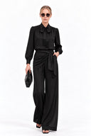 LIVIA DETACHABLE TASSEL SCARF BLOUSE