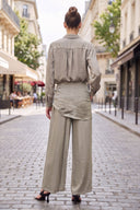 LIVIA DETACHABLE TASSEL SCARF BLOUSE