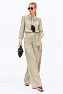 LIVIA DETACHABLE TASSEL SCARF BLOUSE