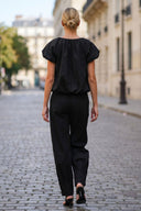 SYLVIE FRONT ZIP BUBBLE BLOUSE