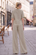 LILY WEAVE GAUZE ZIP UP BLOUSE