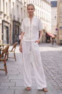 LILY WEAVE GAUZE ZIP UP BLOUSE