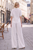 LILY WEAVE GAUZE ZIP UP BLOUSE