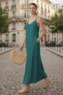 POM-POM MAXI SLEEVELESS DRESS