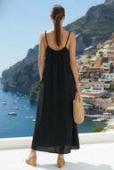 POM-POM MAXI SLEEVELESS DRESS