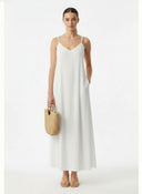 POM-POM MAXI SLEEVELESS DRESS